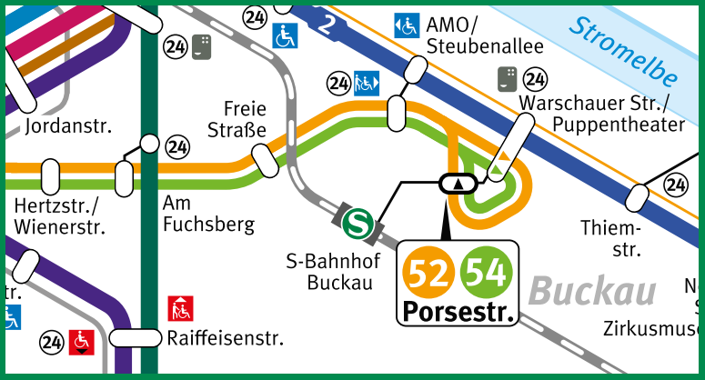 Linienführung Buslinien 52 und 54