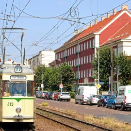 Historische Straßenbahn am Westring