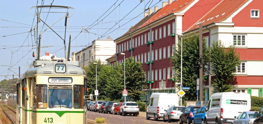 Historische Straßenbahn am Westring