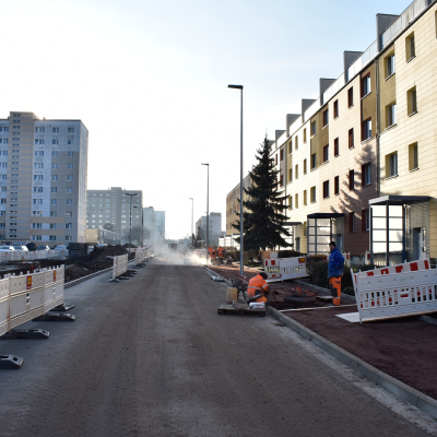 Bauarbeiten im Kannenstieg (Fotoaufnahme vom 13.12.2019)