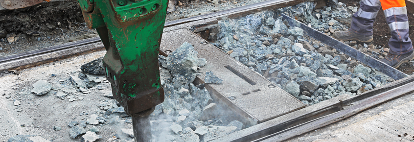 Bauarbeiten an einer Weiche (Foto: Peter Gercke)
