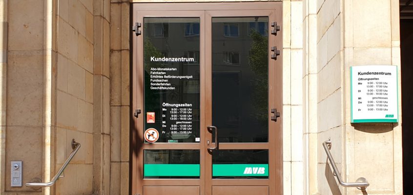 Eingang MVB-Kundenzentrum