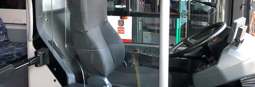 Nachrüstung einer Scheibe zum Fahrpersonal in Bussen