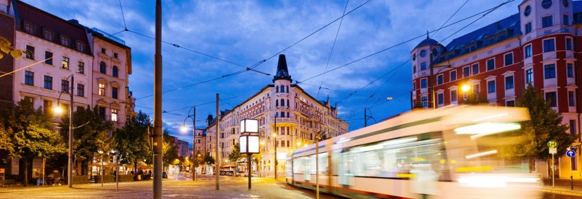 Straßenbahn auf dem Hasselbachplatz