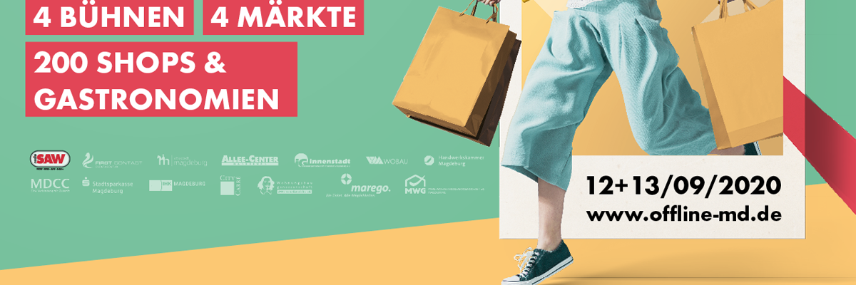 Plakat zum offline shopping festival vom marego am 12. und 13.09.2020