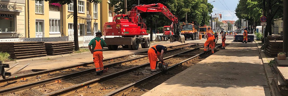 Bauarbeiten auf der Großen Diesdorfer Straße