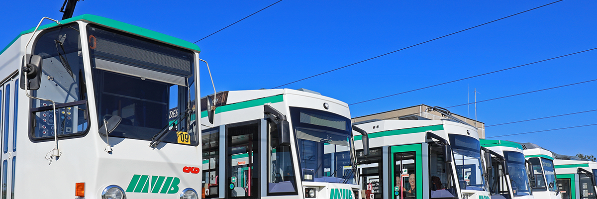 Straßenbahnen im Straßenbahndepot