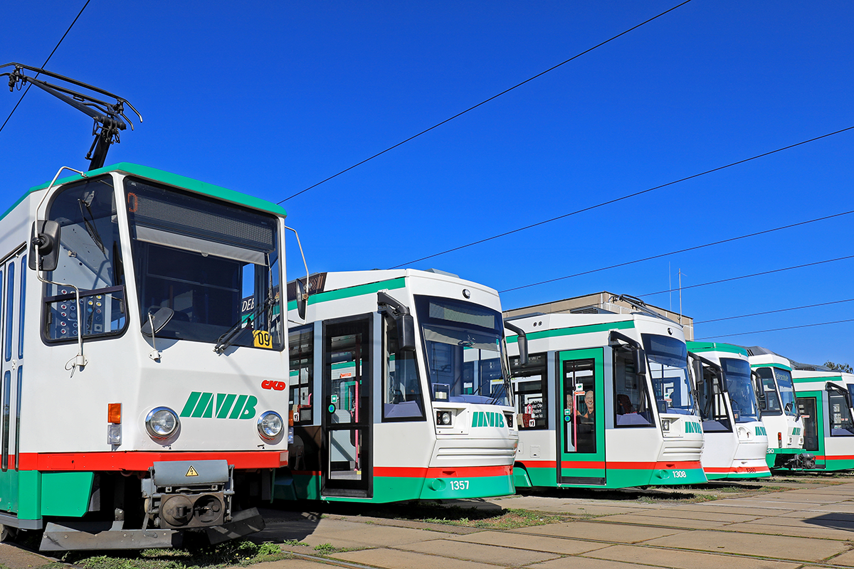 Straßenbahnen im Straßenbahndepot