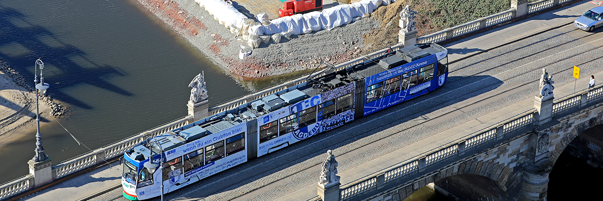 FCM-Bahn auf der Linie 4 (Foto: Peter Gercke)