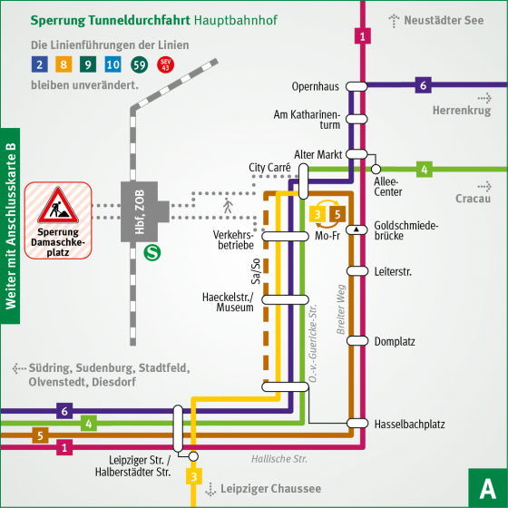 Linienänderungen vom 16.08. bis 01.09.2021 - östlich Hbf