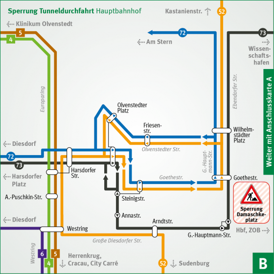 Linienänderungen vom 16.08. bis 01.09.2021 - westlich Hbf