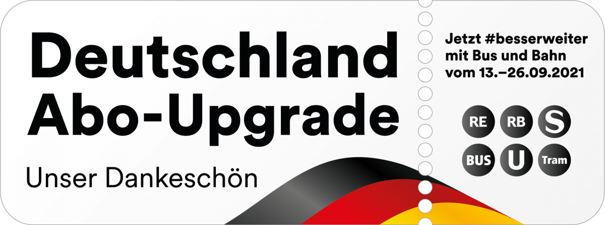 Grafik von Deutschland ÖPNV Abo-Upgrade Aktionslogo