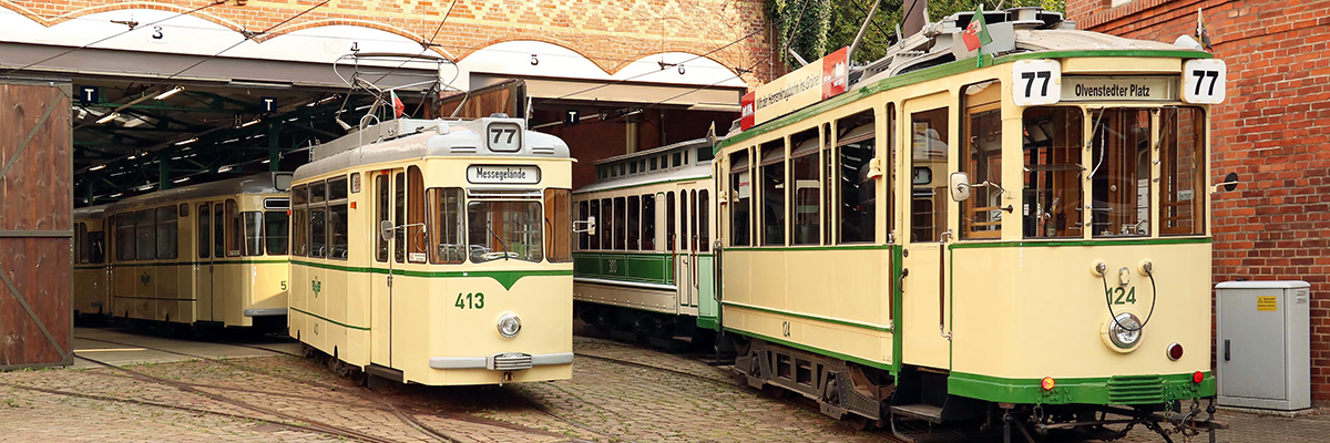 Historische Straßenbahnflotte auf dem Museumsdepot in Sudenburg (Foto: IGNah)