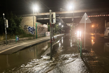 Wasserrohrbruch am Dienstagabend (31. August 2021) im Herrenkrug