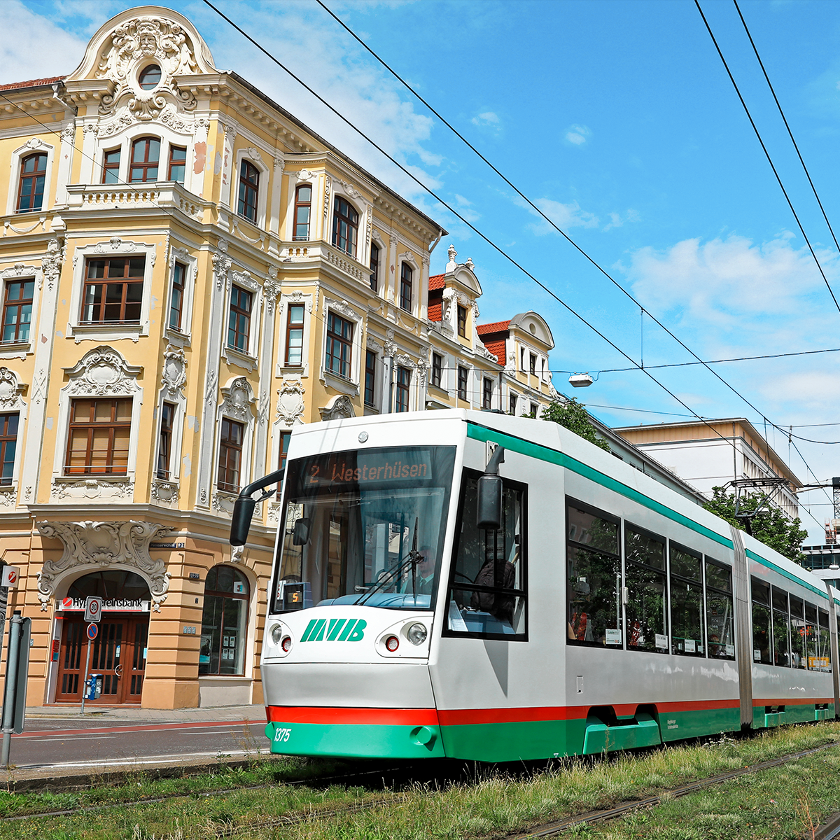 Straßenbahnlinie 2 in Fahrtrichtung Buckau (Foto: Peter Gercke)