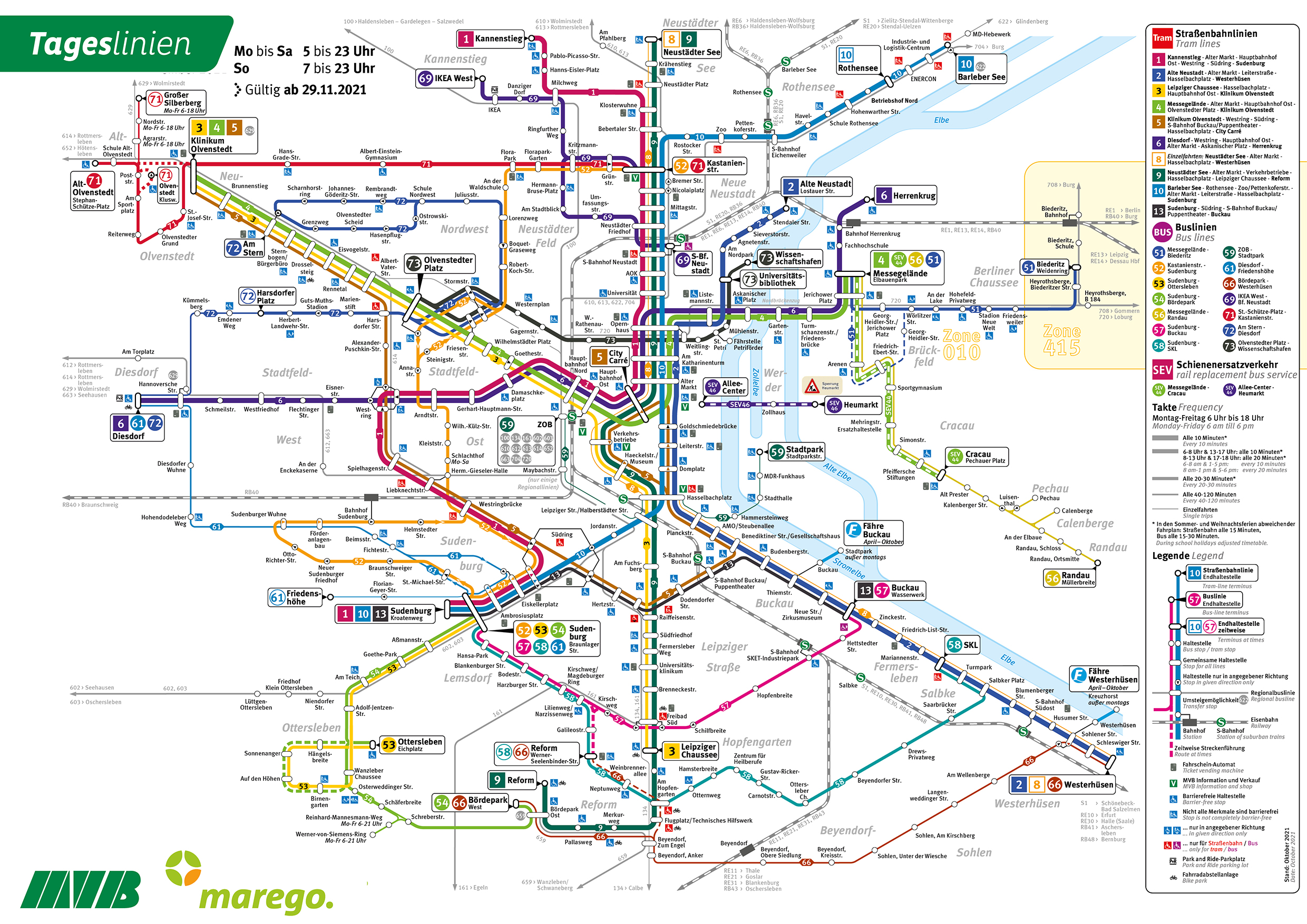Liniennetzplan, Tag - gültig ab 29.11.2021