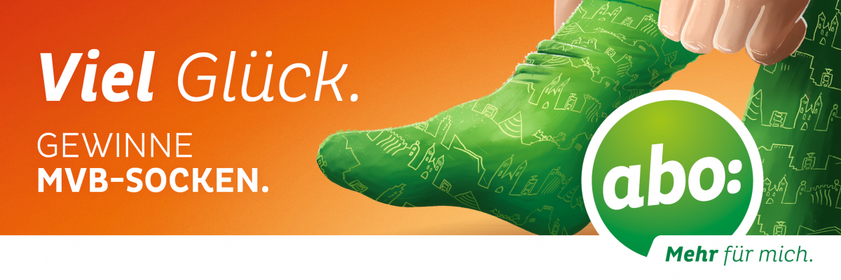 Header für das Gewinnspiel für MVB-Socken