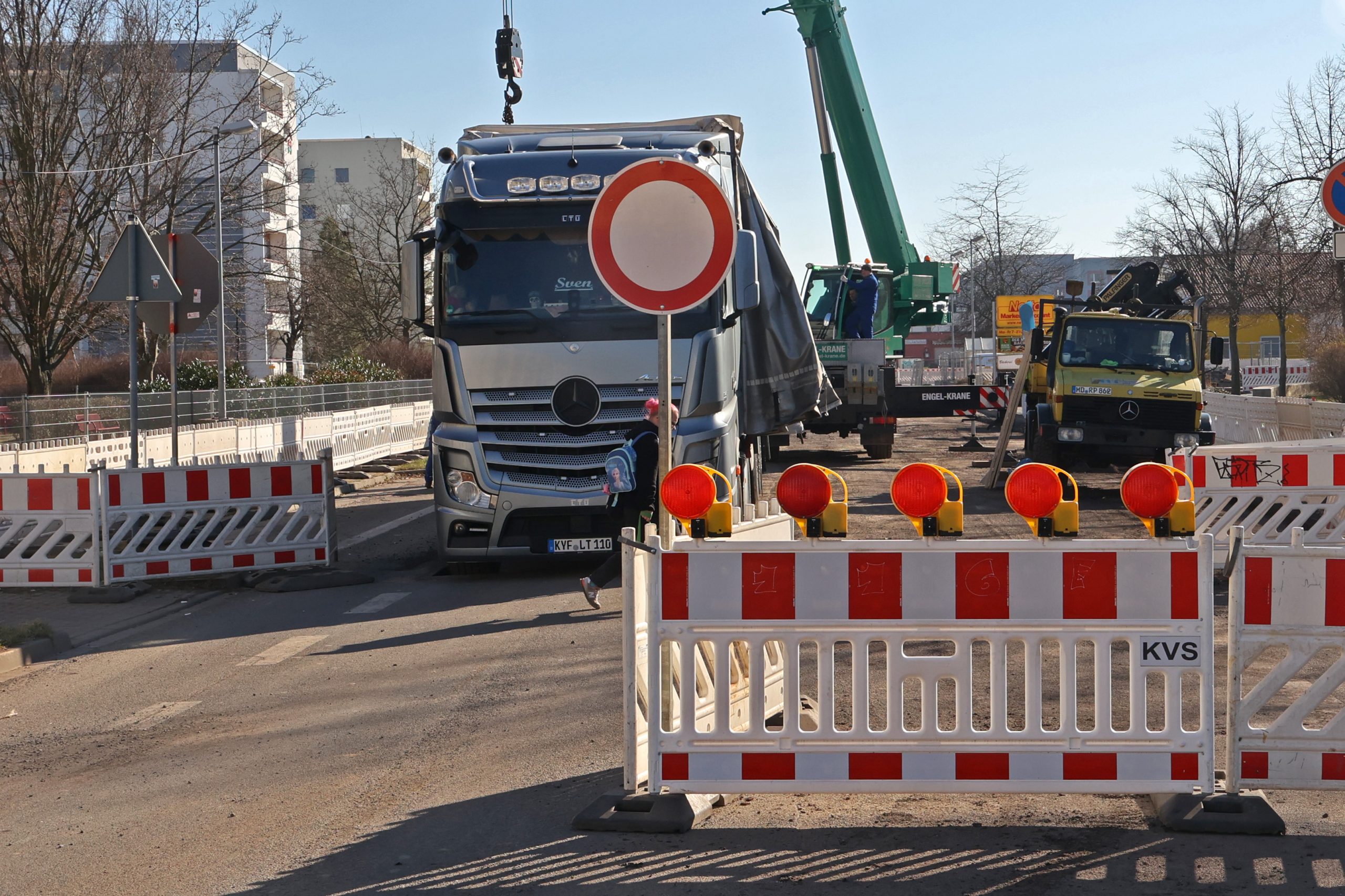 Bauarbeiten in der Kritzmannstraße auf dem Bauabschnitt 4 (März 2022, Foto: Peter Gercke)