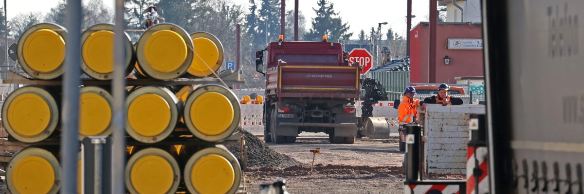 Bauarbeiten in der Kritzmannstraße auf dem Bauabschnitt 4 (März 2022, Foto: Peter Gercke)