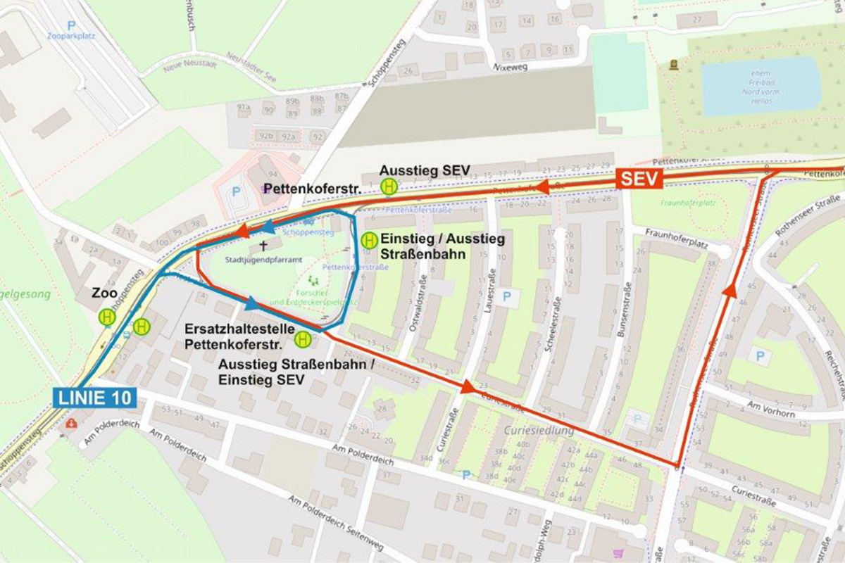 Haltestellenumgebungsplan Pettenkoferstraße