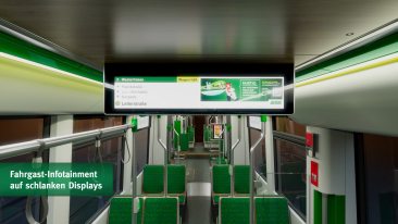 Flexity: Eine neue Straßenbahn für Magdeburg - Fahrgast-Infotainment auf schlanken Displays