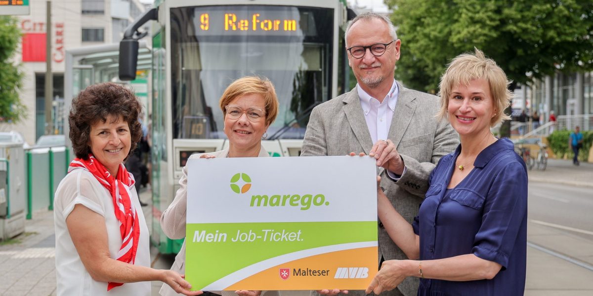 v.l.n.r.: Anke Brumm (Malteser), Birgit Münster-Rendel (MVB), Mario Großmann (Malteser), Cornelia Muhl-Hünicke (MVB)