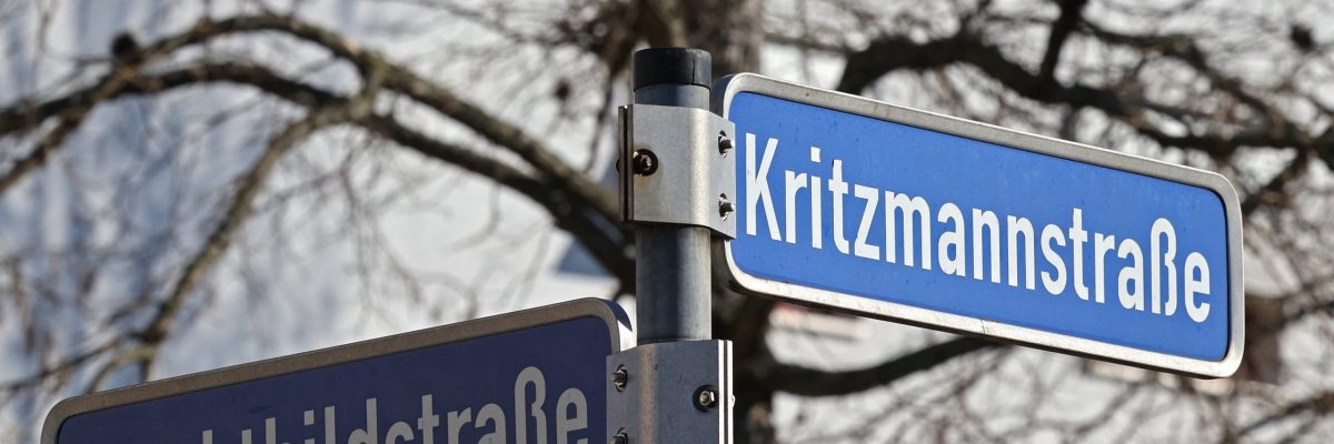 Straßennamensschild Kritzmannstraße
