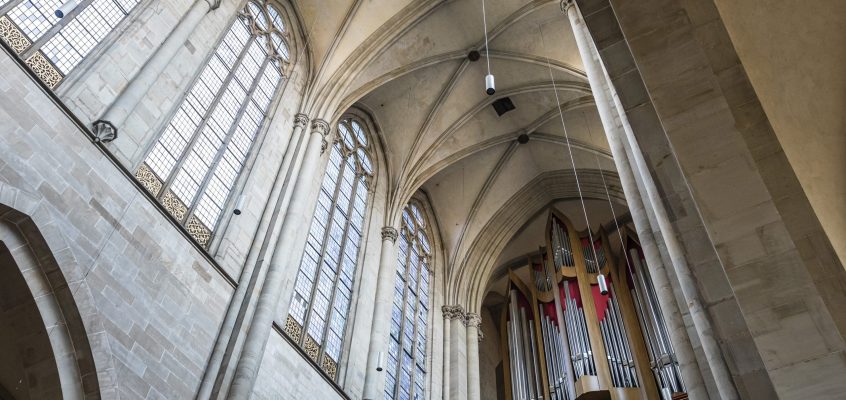 Kreuzrippengewölbe Decke im Magdeburger Dom und die Domorgel.