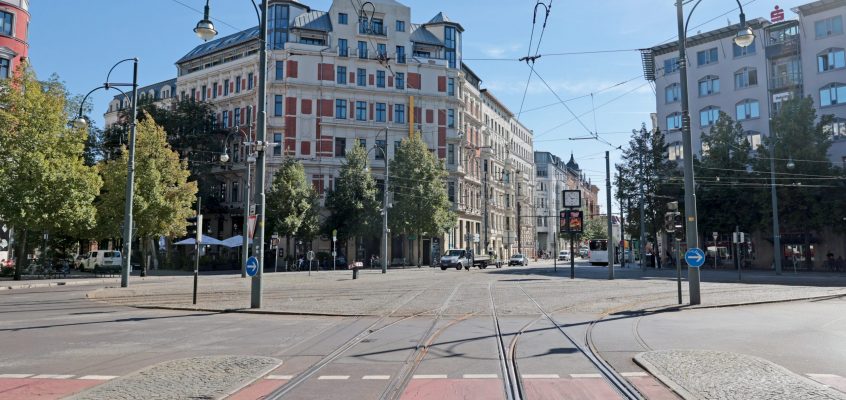 Sicht auf den Hasselbachplatz und die Sternstraße.