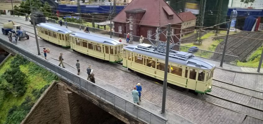Historische Miniatur Modellstraßenbahn