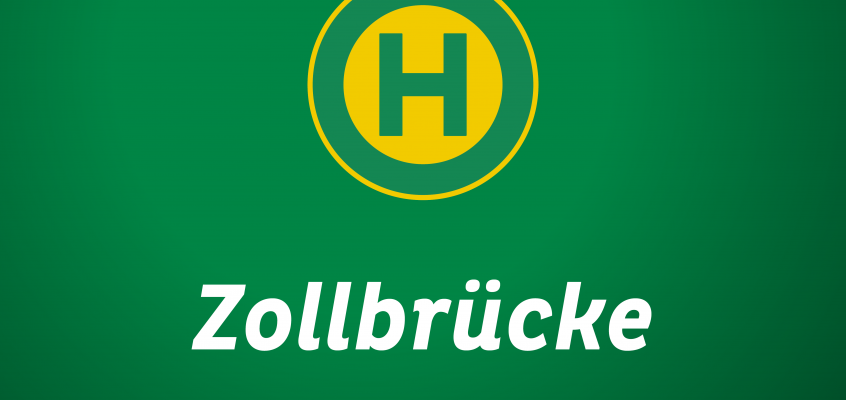 Umfrage zur Namensgebung der neuen Brücke. Grafik mit Haltestellenname Zollbrücke.