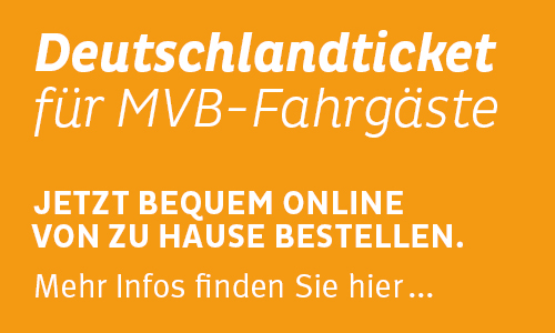 Textgrafik mit Werbung für das Deutschlandticket bei der MVB