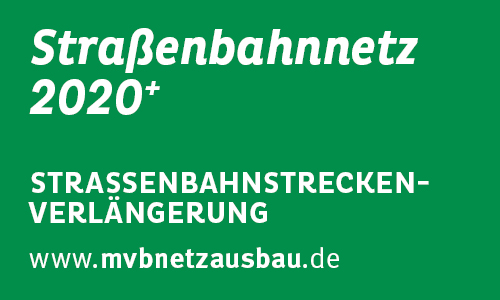 Textgrafik zur Info der Straßenbahnstreckenverlängerung