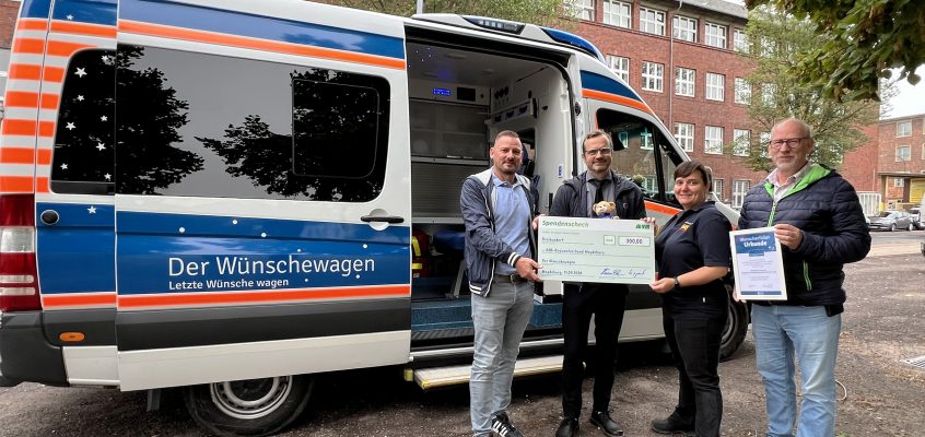 Spendencheck der MVB wird an den Wünschewagen übergeben