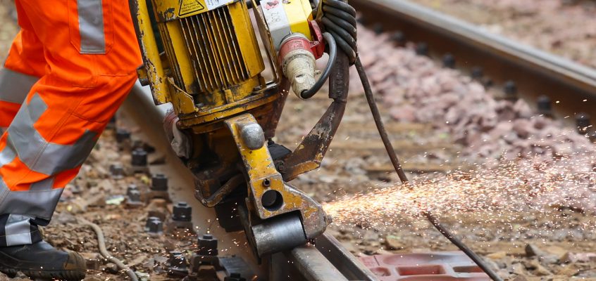 Gleisbauarbeiten in der Olvenstedter Straße