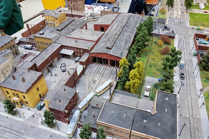 Das Straßenbahndepot Neue Neustadt im Modell des Magdeburger Straßenbahnfreunde e.V.