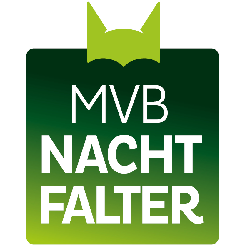 Werbelogo "MVB-Nachtfalter" für den Nachtverkehr der Magdeburger Verkehrsbetriebe.
