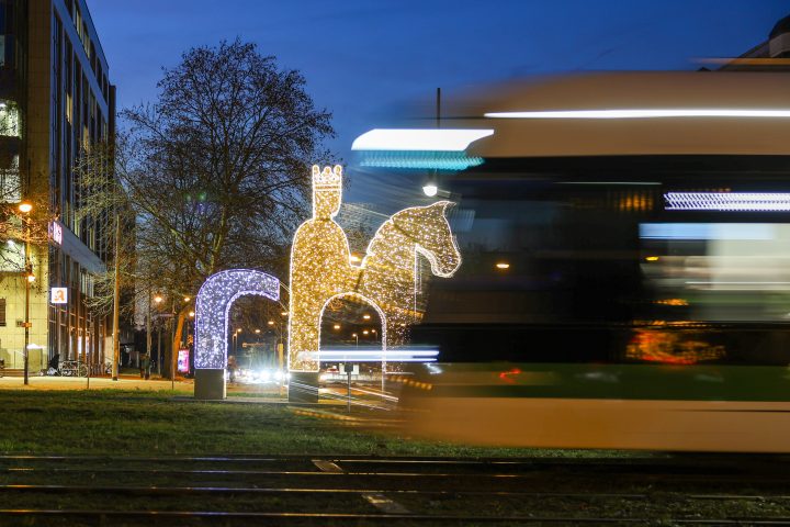 Nachtaufnahmen Uniplatz mitziehen Flexity