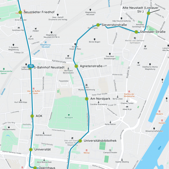 Linienführung Linie 10
