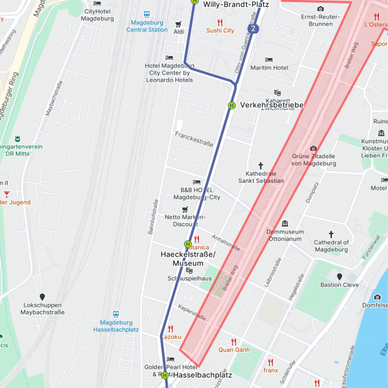 Linienführung Linie 2