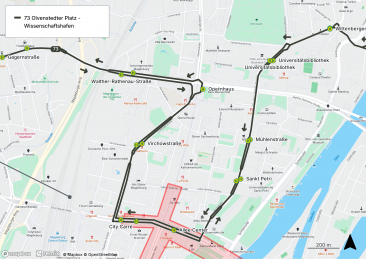 Linienführung Linie 73