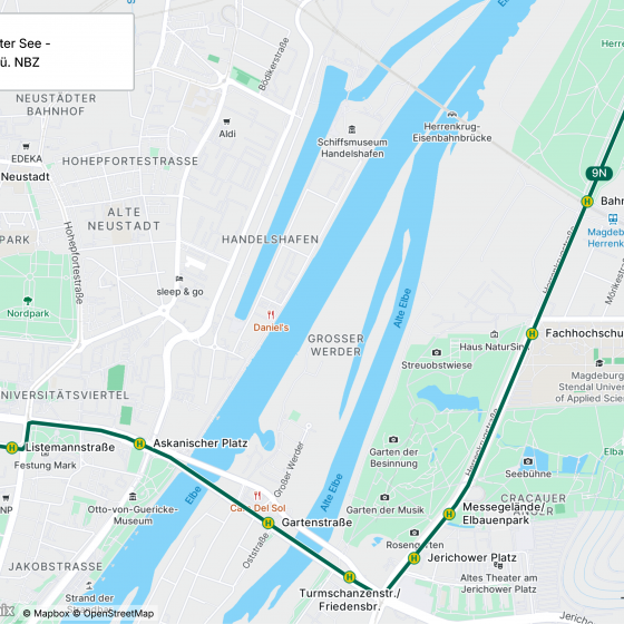 Linienführung Linie 9 (Nord)