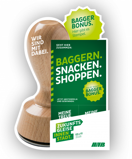 Baggerbonus Stempelkarte und Stempel Ikon