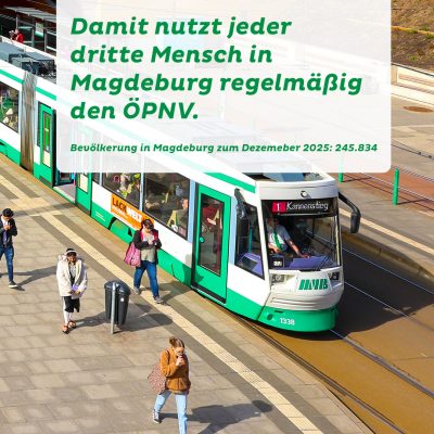 Grafik: Jeder dritte Mensch in Magdeburg nutzt regelmäßig den ÖPNV.