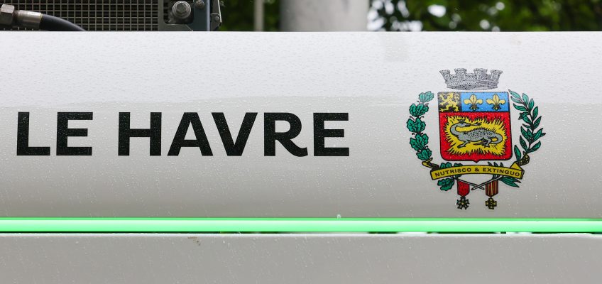 Le Havre-Schriftzug und Stadtwappen