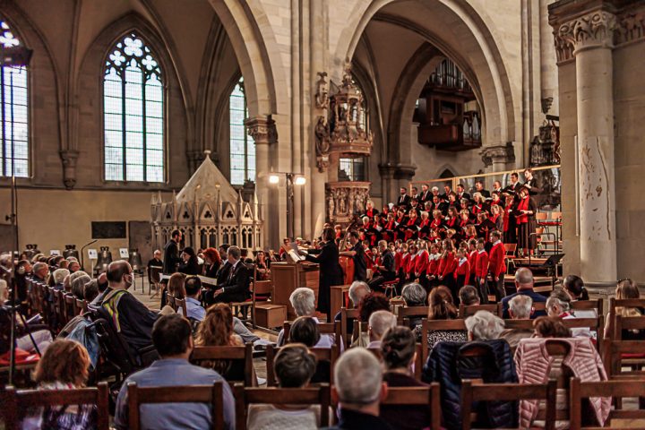 Aufnahme aus einem Konzert des Magdeburger Domchores während der Domfestspiele 2025 (Gotthard Demmel)
