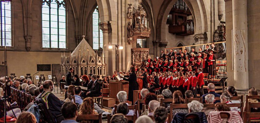 Aufnahme aus einem Konzert des Magdeburger Domchores während der Domfestspiele 2025 (Gotthard Demmel)