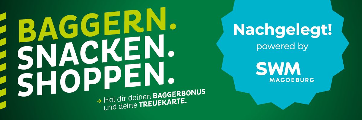 Visualisierung des Thresenaufstellers zur Bagger Bonus Aktion der MVB.