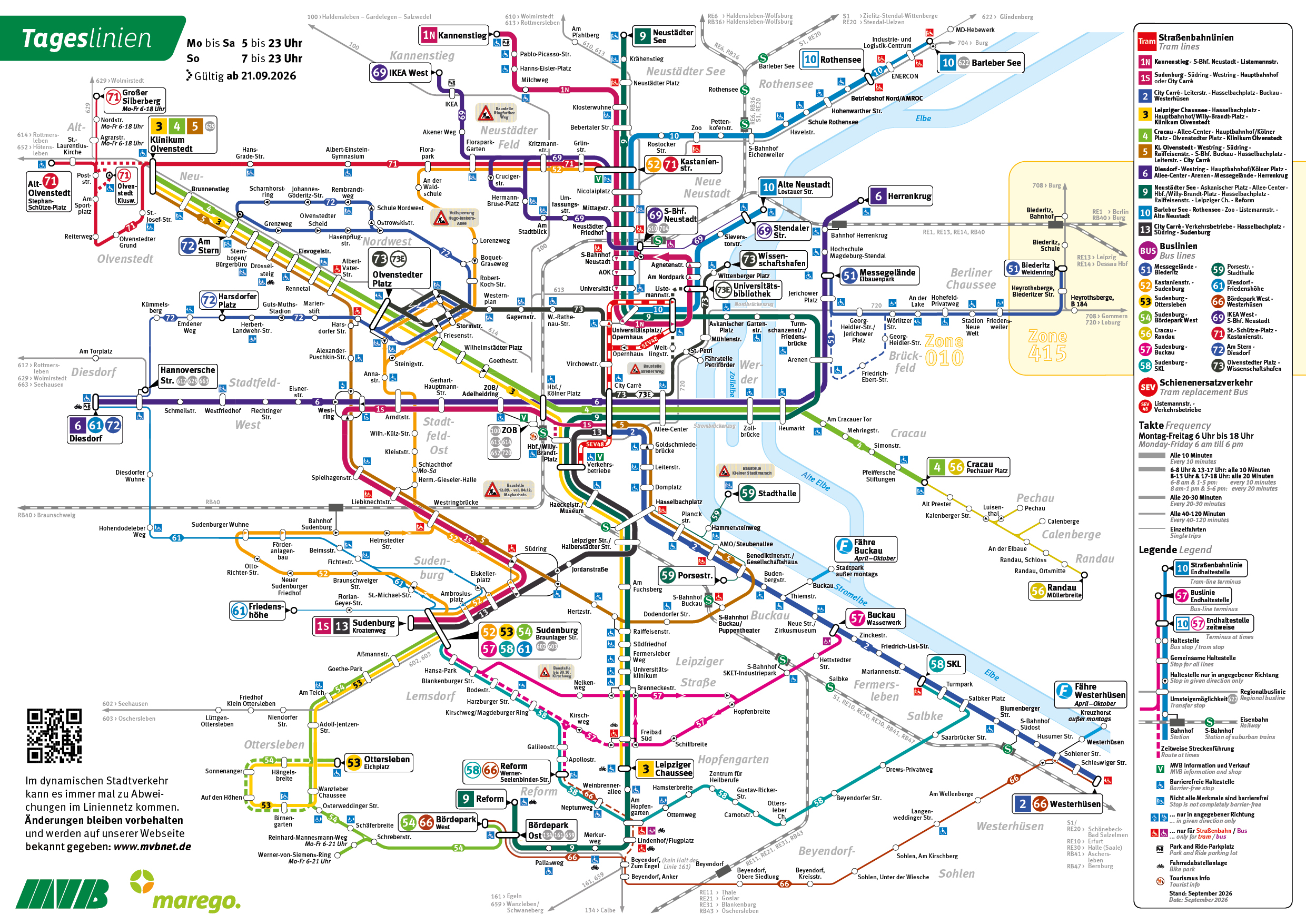 Tageslinienplan, gültig ab 21.09.2026